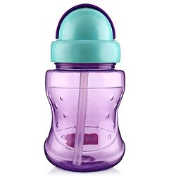Babyhug Spout and Straw Sipper Set of 2 Pink Purple - 180 ml Each (Colour May Vary)