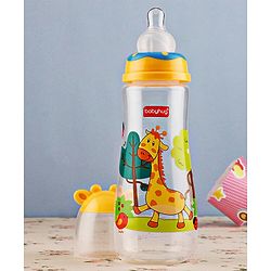Babyhug Anti Colic Feeding Bottle Giraffe Shape Yellow - 250 ml