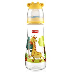 Babyhug Anti Colic Feeding Bottle Giraffe Shape Yellow - 250 ml