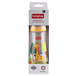 Babyhug Anti Colic Feeding Bottle Giraffe Shape Yellow - 250 ml