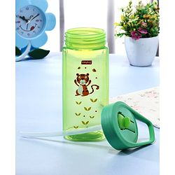 Babyhug Toddler Sipper with Square Spout & Lion Print  420 ml, Green | BPA Free | Easy Grip |Leak-Resistant |