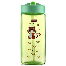 Babyhug Toddler Sipper with Square Spout & Lion Print  420 ml, Green | BPA Free | Easy Grip |Leak-Resistant |