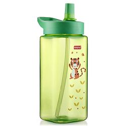 Babyhug Toddler Sipper with Square Spout & Lion Print  420 ml, Green | BPA Free | Easy Grip |Leak-Resistant |