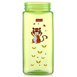 Babyhug Toddler Sipper with Square Spout & Lion Print  420 ml, Green | BPA Free | Easy Grip |Leak-Resistant |