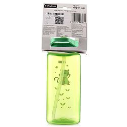 Babyhug Toddler Sipper with Square Spout & Lion Print  420 ml, Green | BPA Free | Easy Grip |Leak-Resistant |