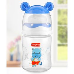 Babyhug Anti Colic Feeding Bottle Hippo Shape Blue - 125 ml