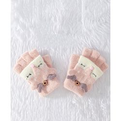 Babyhug Woollen Gloves Animal Design - Pink