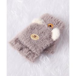 Babyhug Woollen Gloves Bear Design - Grey