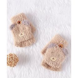 Babyhug Woolen Hand Gloves  - Brown