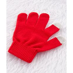 Babyhug Woolen Cap & Gloves With Muffler Red -  Diameter 10 cm
