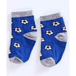Cute Walk by Babyhug Anti Bacterial Ankle Length Socks Pack of 3 - Grey Blue