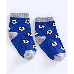 Cute Walk by Babyhug Anti Bacterial Ankle Length Socks Pack of 3 - Grey Blue