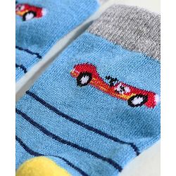Cute Walk by Babyhug Anti Bacterial Ankle Length Sock Dinosaur Design Pack of 3 - Blue Red