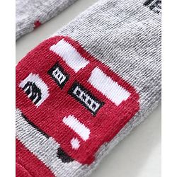 Cute Walk by Babyhug Ankle Length Anti Bacterial Socks Vehicle Design Pack of 3 - Blue Grey