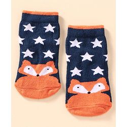 Cute Walk by Babyhug Antibacterial Ankle Length Socks Multi Design Pack of 3 Pairs - Red Blue Grey