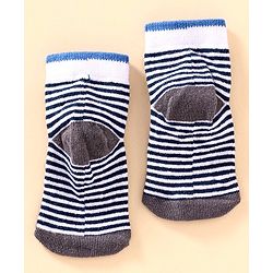 Cute Walk by Babyhug Antibacterial Ankle Length Socks Multi Design Pack of 3 Pairs - Red Blue Grey