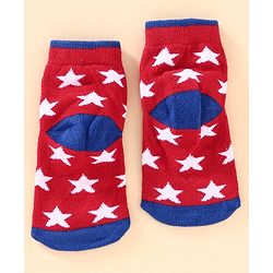 Cute Walk by Babyhug Antibacterial Ankle Length Socks Multi Design Pack of 3 Pairs - Red Blue Grey