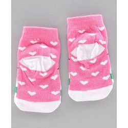 Cute Walk by Babyhug Antibacterial Ankle Length Socks Snow Man & Santa Design Pack of 3 - Pink White Grey