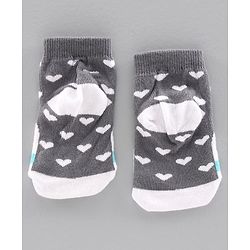 Cute Walk by Babyhug Antibacterial Ankle Length Socks Snow Man & Santa Design Pack of 3 - Pink White Grey