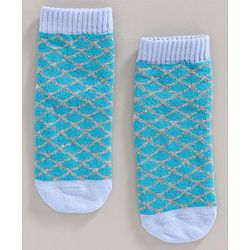 Cute Walk by Babyhug Anti Bacterial Ankle Length  Socks Multi Design Pack of 2 - Blue