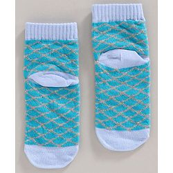 Cute Walk by Babyhug Anti Bacterial Ankle Length  Socks Multi Design Pack of 2 - Blue