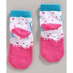 Cute Walk by Babyhug Anti Bacterial Ankle Length  Socks Multi Design Pack of 2 - Blue