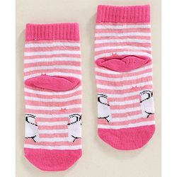 Cute Walk by Babyhug Anti Bacterial Ankle Length Socks Unicorn Design Pack of 2 - Pink Grey