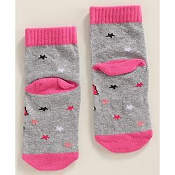 Cute Walk by Babyhug Anti Bacterial Ankle Length Socks Unicorn Design Pack of 2 - Pink Grey
