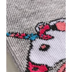Cute Walk by Babyhug Anti Bacterial Ankle Length Socks Unicorn Design Pack of 2 - Pink Grey