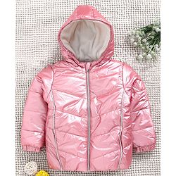 Babyhug Full Sleeves Hooded Padded Jacket - Pink