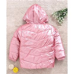 Babyhug Full Sleeves Hooded Padded Jacket - Pink