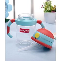 Babyhug Twin Handle Tritan Straw SipperRed - 380 ml