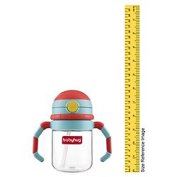 Babyhug Twin Handle Tritan Straw SipperRed - 380 ml