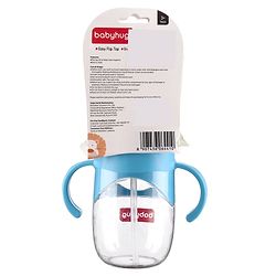 Babyhug Straw Sipper with Twin Handles Blue - 450 ml