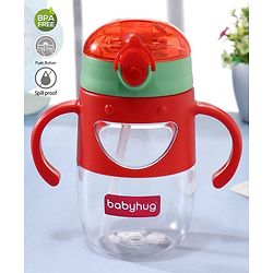 Babyhug Straw Sipper with Twin Handles Blue - 450 ml