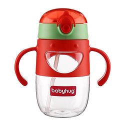 Babyhug Straw Sipper with Twin Handles Blue - 450 ml