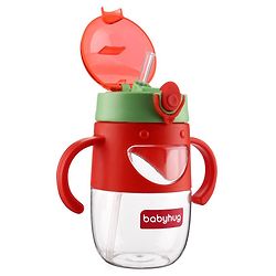 Babyhug Straw Sipper with Twin Handles Blue - 450 ml