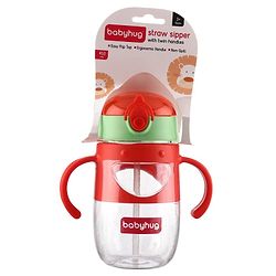Babyhug Straw Sipper with Twin Handles Blue - 450 ml