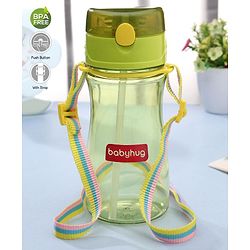 Babyhug Straw Sipper with Carrying Strap Green - 400 ml