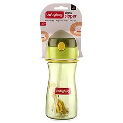 Babyhug Straw Sipper with Carrying Strap Green - 400 ml