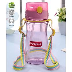 Babyhug Straw Sipper with Carrying Strap Pink - 400 ml