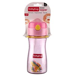 Babyhug Straw Sipper with Carrying Strap Pink - 400 ml