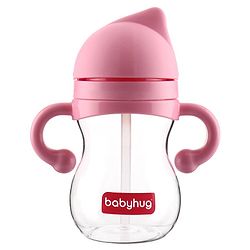 Babyhug Straw Sipper with Twin Handle Pink - 350 ml