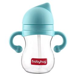 Babyhug Straw Sipper with Twin Handle Blue - 350 ml