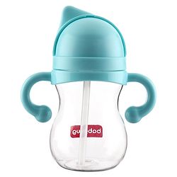 Babyhug Straw Sipper with Twin Handle Blue - 350 ml