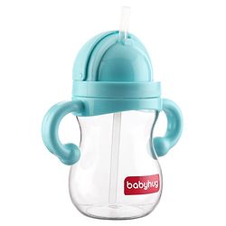 Babyhug Straw Sipper with Twin Handle Blue - 350 ml
