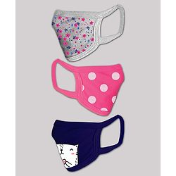'Babyhug 4 to 8 Years Printed Two Layer Mask with Filter - Pack of 3