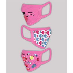 Babyhug 2 to 4 Years Washable & Reusable Knit Printed Face Mask - Pack of 3