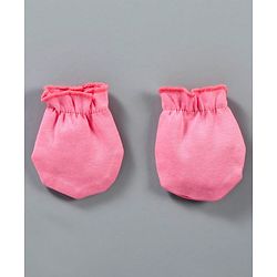 Babyhug 100% Cotton Mittens Chick Print Pack of 3 - Pink