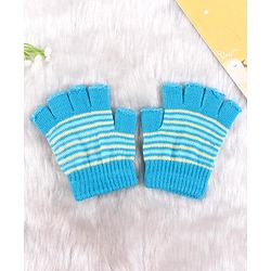 Babyhug Striped Woollen Gloves - Blue